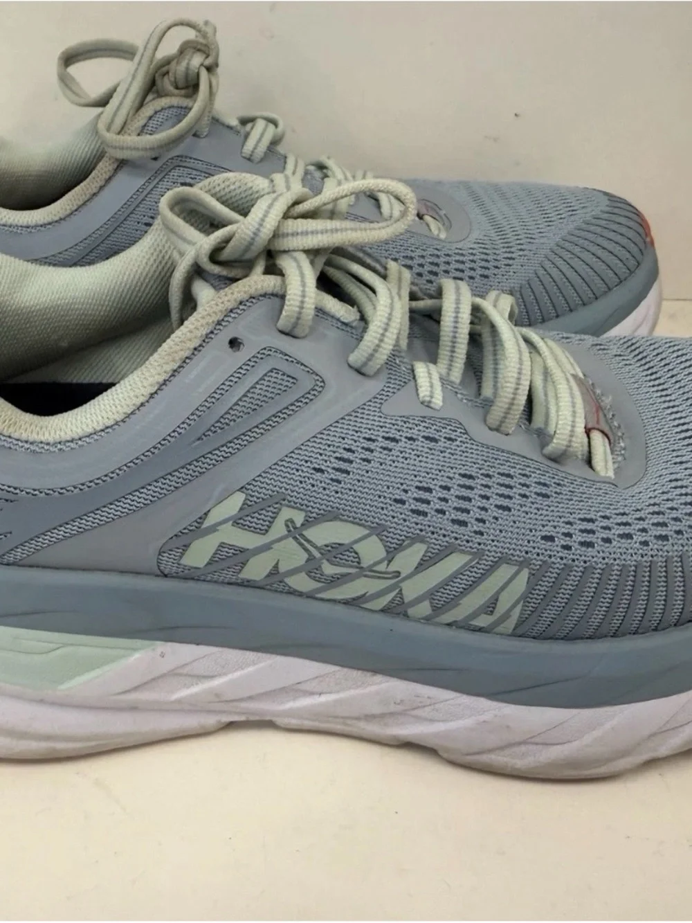 Hoka One One Women's Pale Blue Mesh Athletic Sneakers size 6.5
